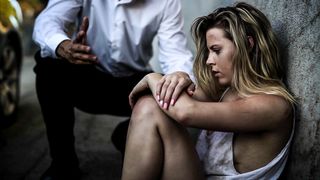 Homeless teen virgin has taboo sex with an older businessman for money