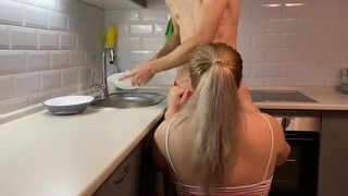 Hot Blowjob, Amazing Big Booty Porn - Fucking my step sister in the kitchen