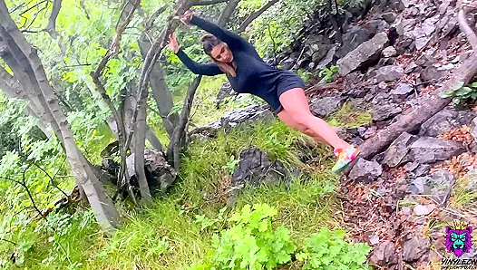 Nymphomaniac Puerto Rican chick with big boobs gets fucked in the woods