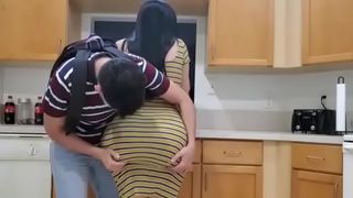 Curvaceous MILF with big booty fucks her step son during their lockdown