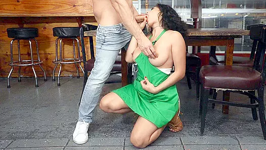 Bar is closed so the Latina waitress can suck bald guy's XXX carrot