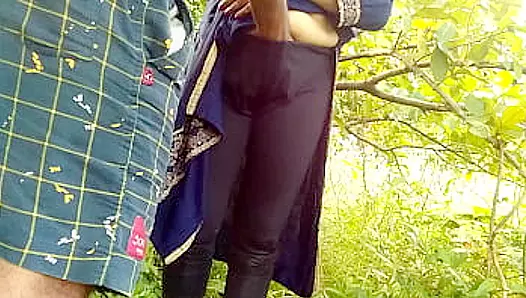 Amateur chubby MILF has pussy filled with son-in-law's cock among green bushes