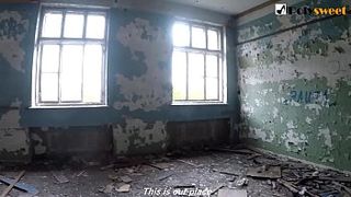 Amateur porn! Horny Russian couple fucking wildly in some abandoned house
