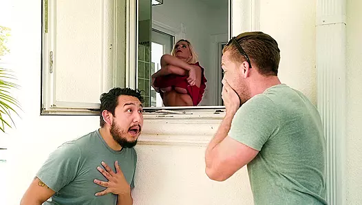 Guy spies on his posh XXX stepmom masturbating in the shower